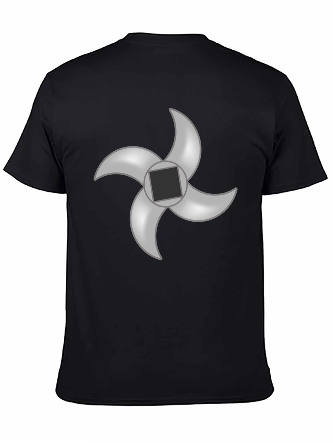 Black T-Shirt with Meat Grinder Blade Graphic