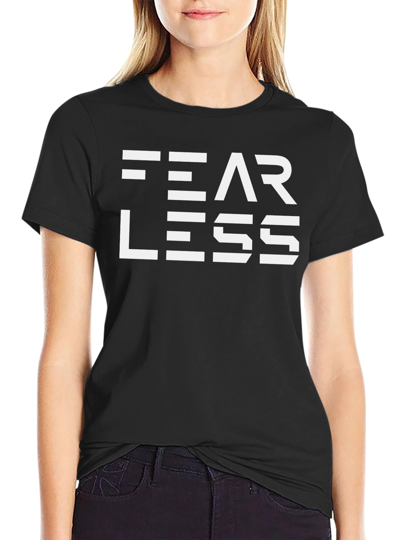 Fearless Graphic Tee - Black Cotton T-Shirt