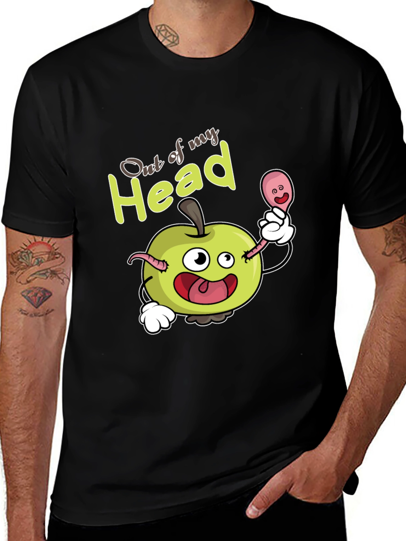 Out of my Head Apple Cartoon Tee