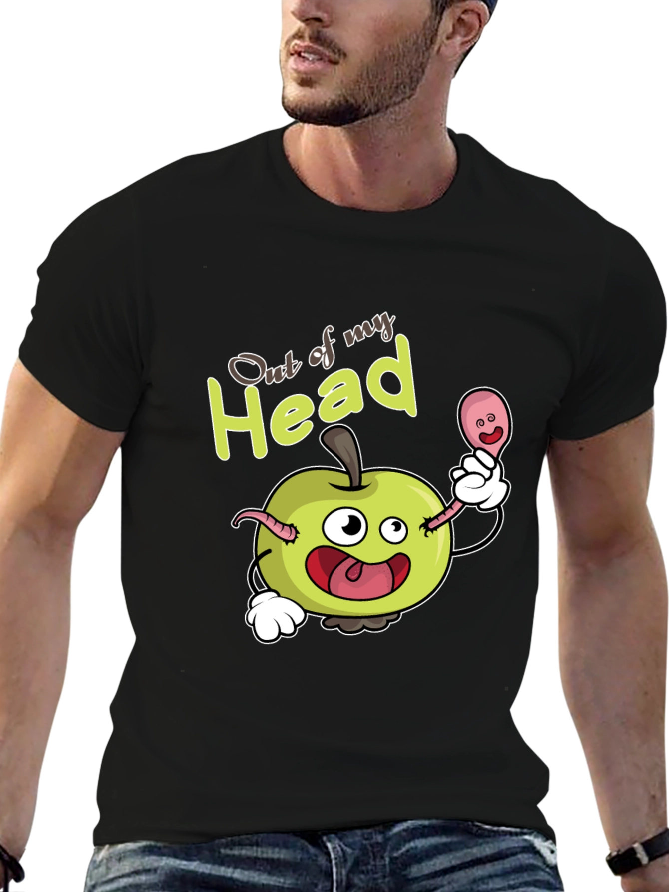 Out of my Head Apple Cartoon Tee