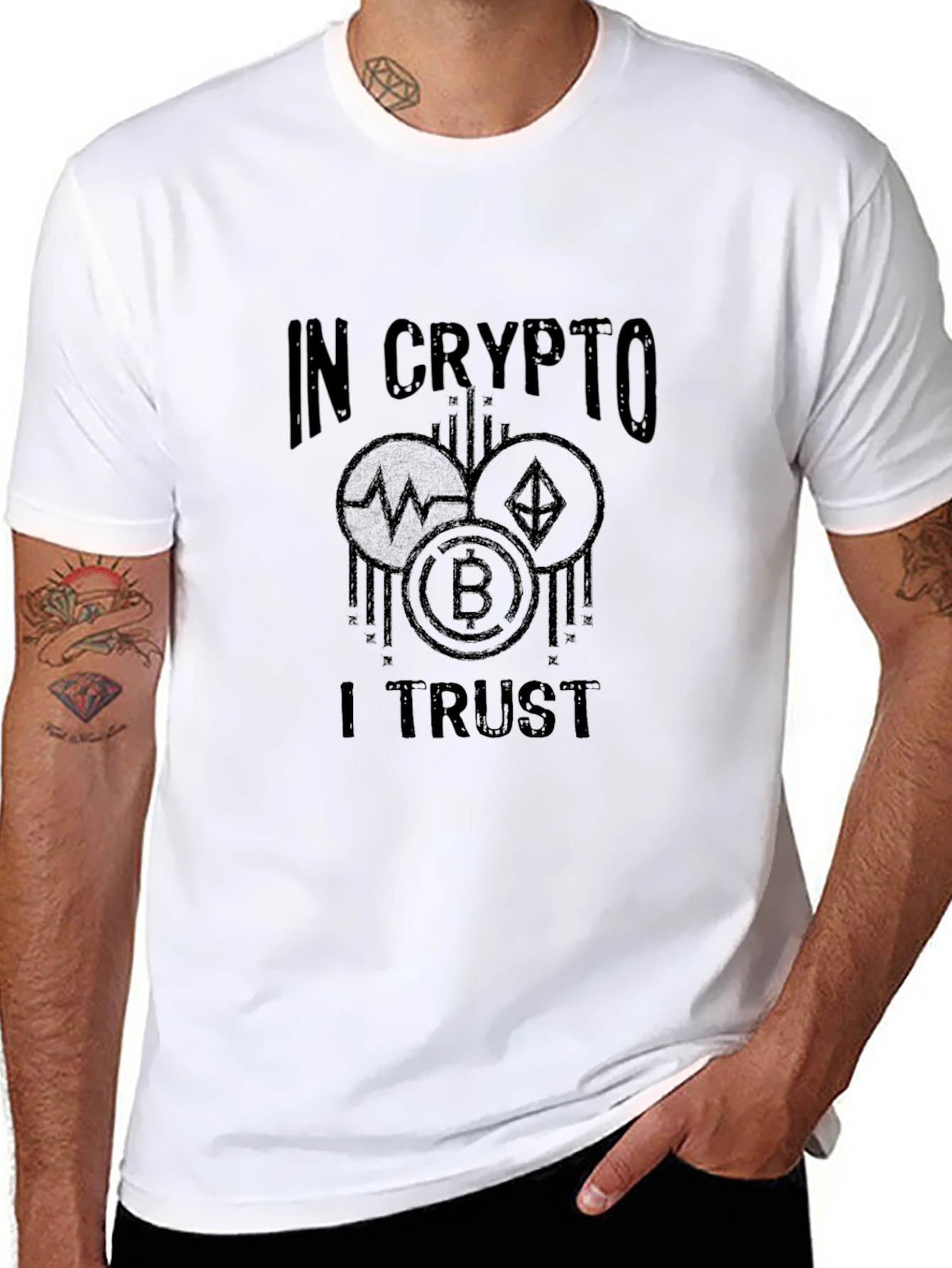 In Crypto I Trust T-Shirt - Bitcoin Ethereum