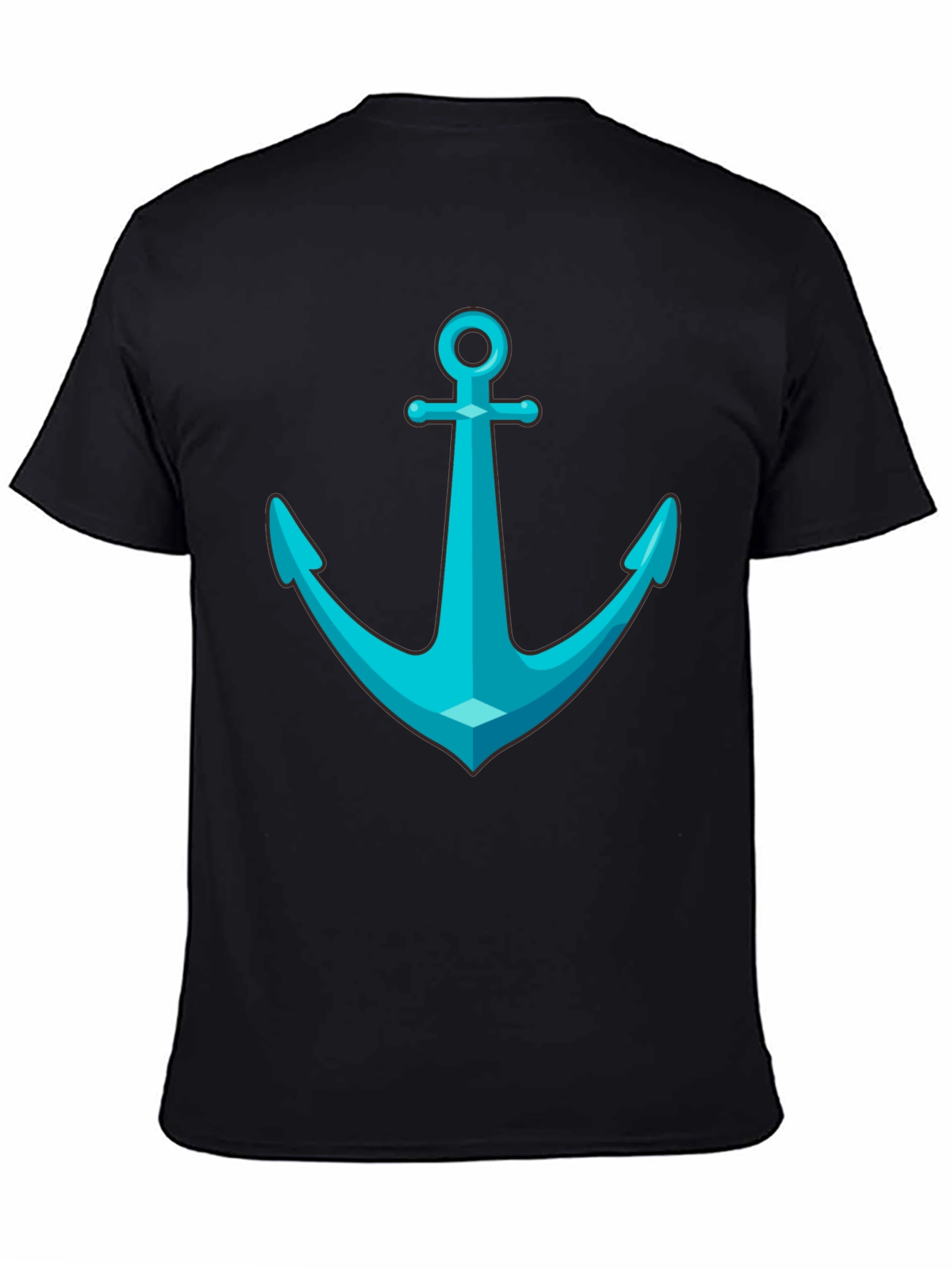 Anchor Graphic Tee - Nautical Style Black T-Shirt