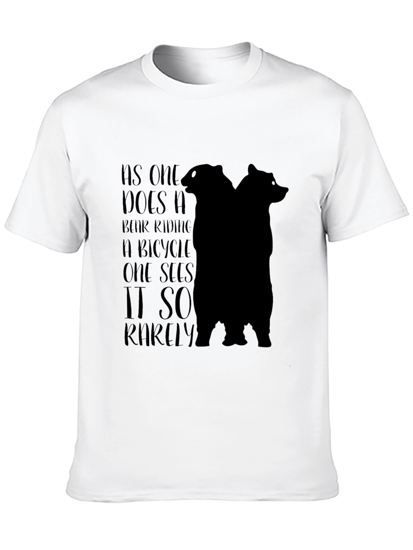 Bear Riding Bicycle Tee - Unisex Black T-Shirt