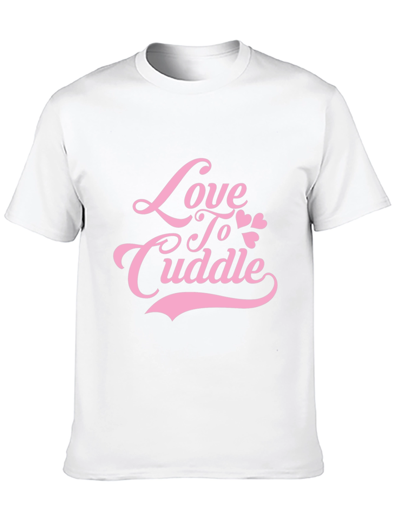 Love To Cuddle Pink Graphic Black T-Shirt