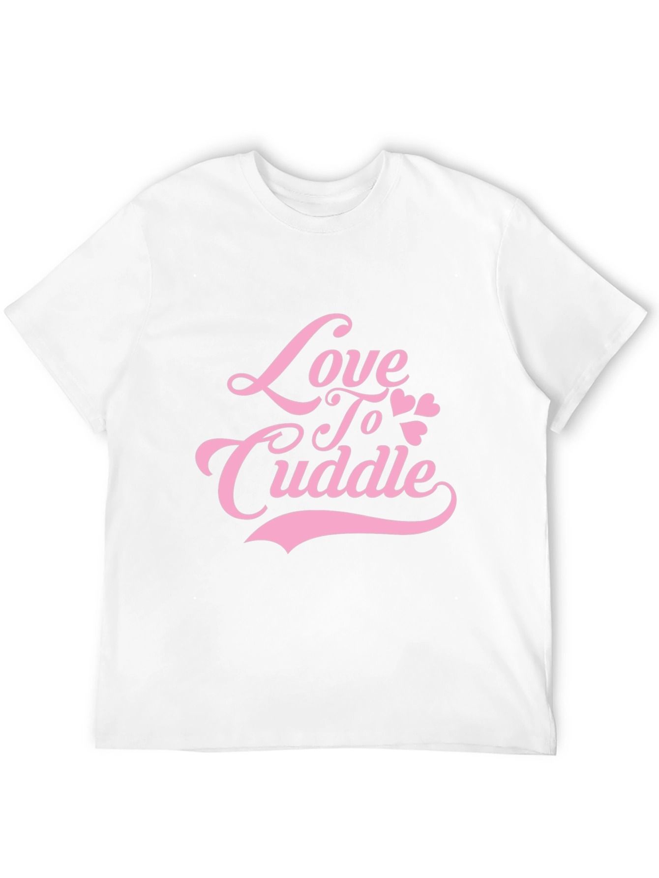 Love To Cuddle Pink Graphic Black T-Shirt