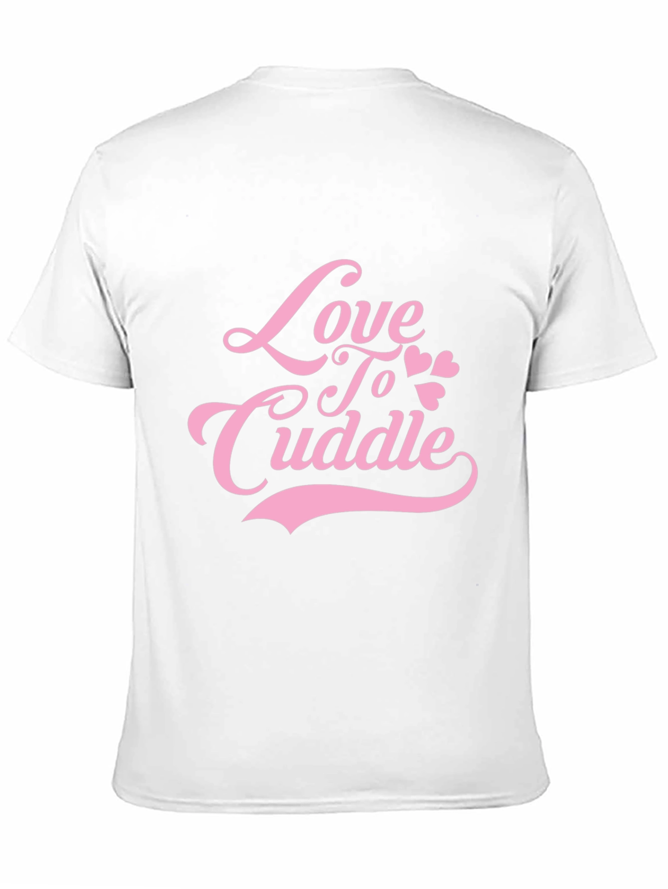 Love To Cuddle Pink Graphic Black T-Shirt