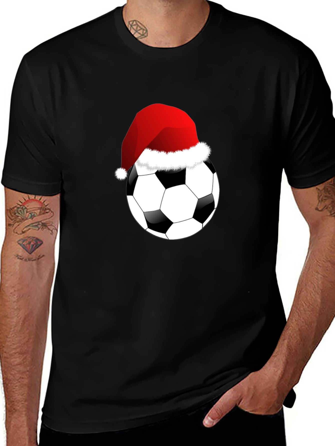 Christmas Soccer Ball T-Shirt - Festive Holiday Tee