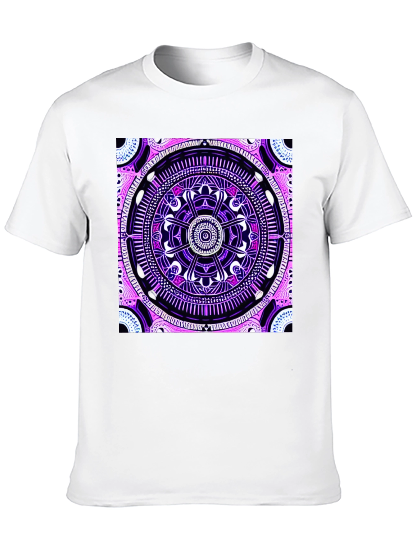 Psychedelic Mandala Graphic Tee - Black Cotton T-Shirt