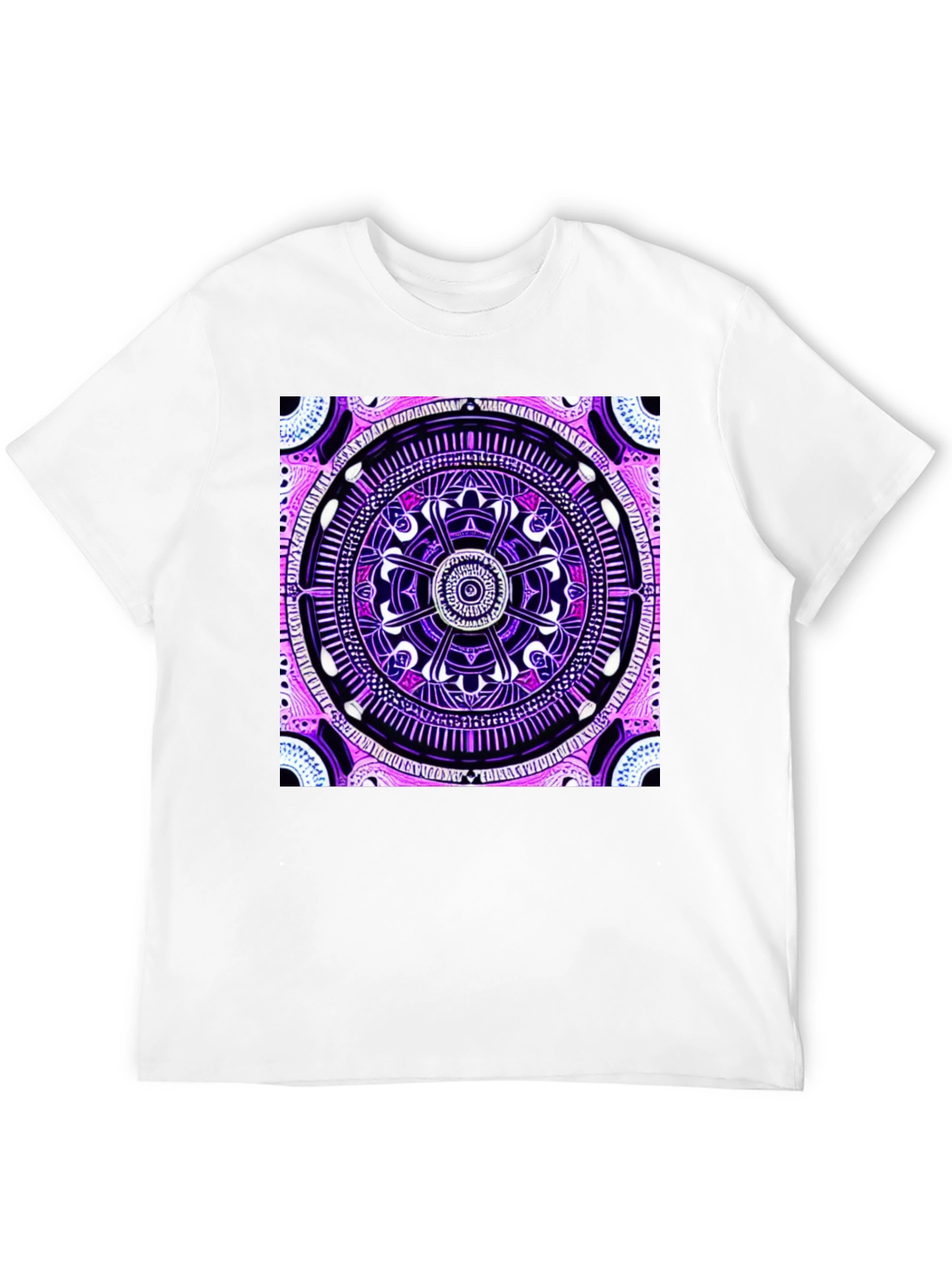 Psychedelic Mandala Graphic Tee - Black Cotton T-Shirt