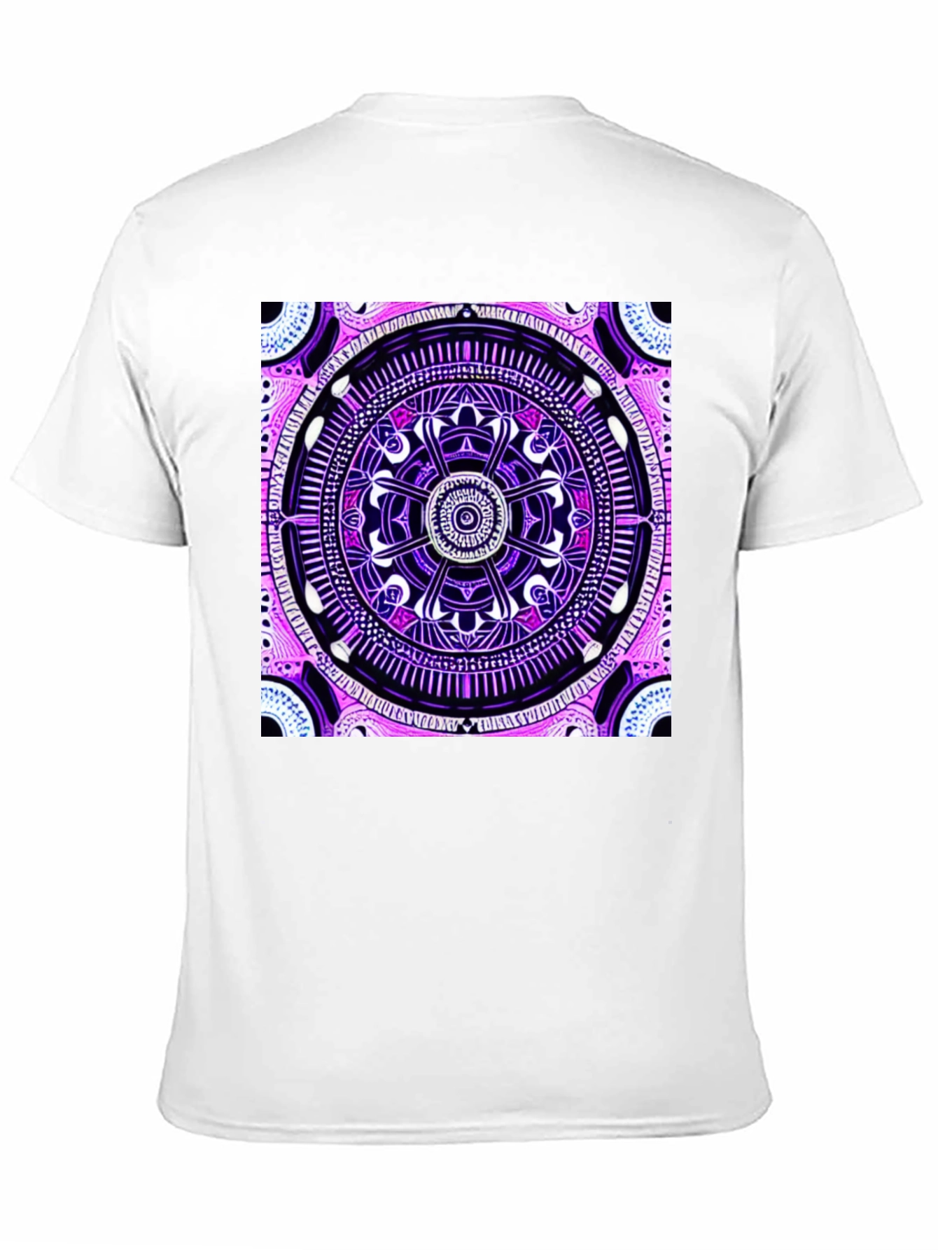 Psychedelic Mandala Graphic Tee - Black Cotton T-Shirt