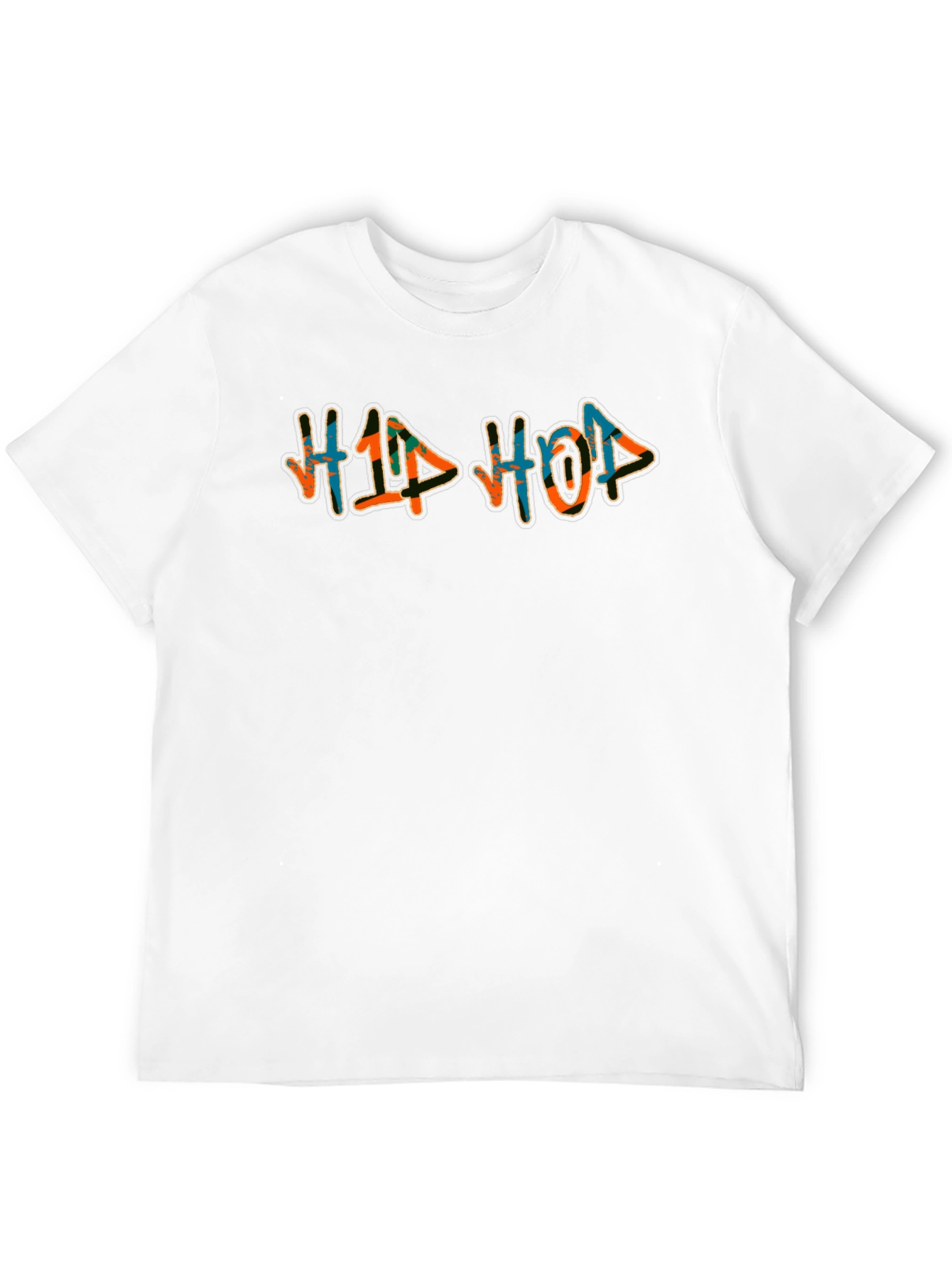 Hip Hop Graphic Print Black T-Shirt