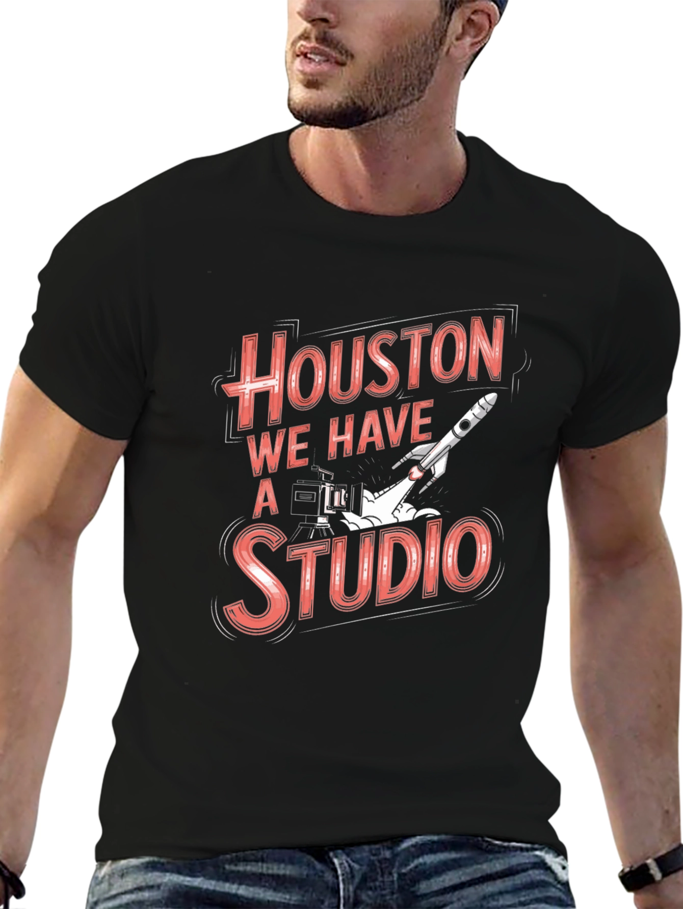 Houston We Have a Studio Black T-Shirt