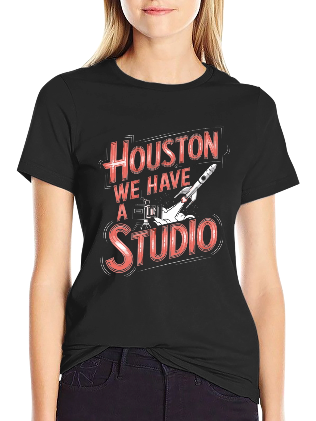 Houston We Have a Studio Black T-Shirt