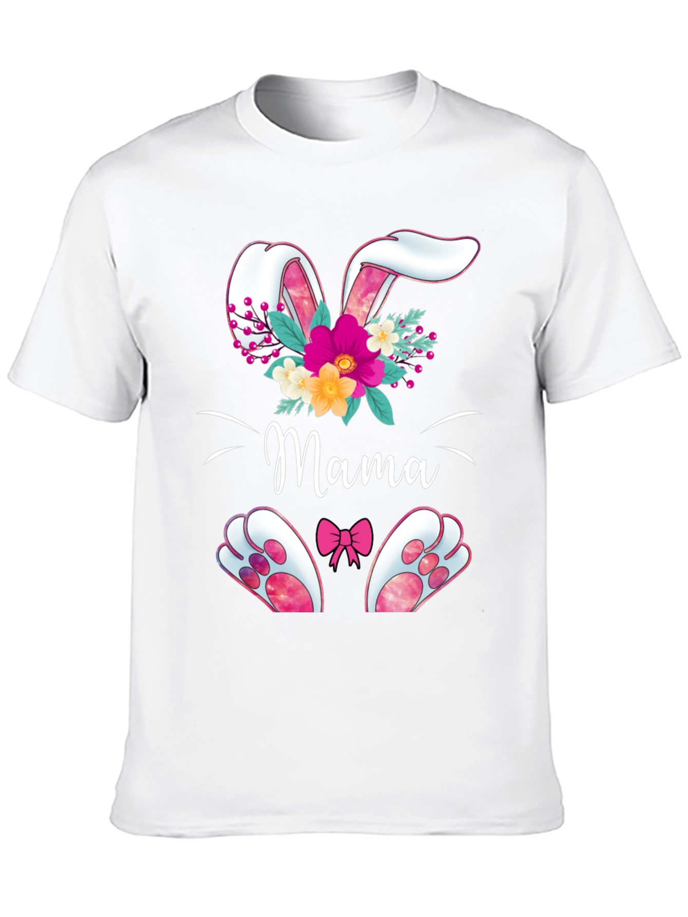 Mama Easter Bunny T-Shirt - Floral Bunny Design