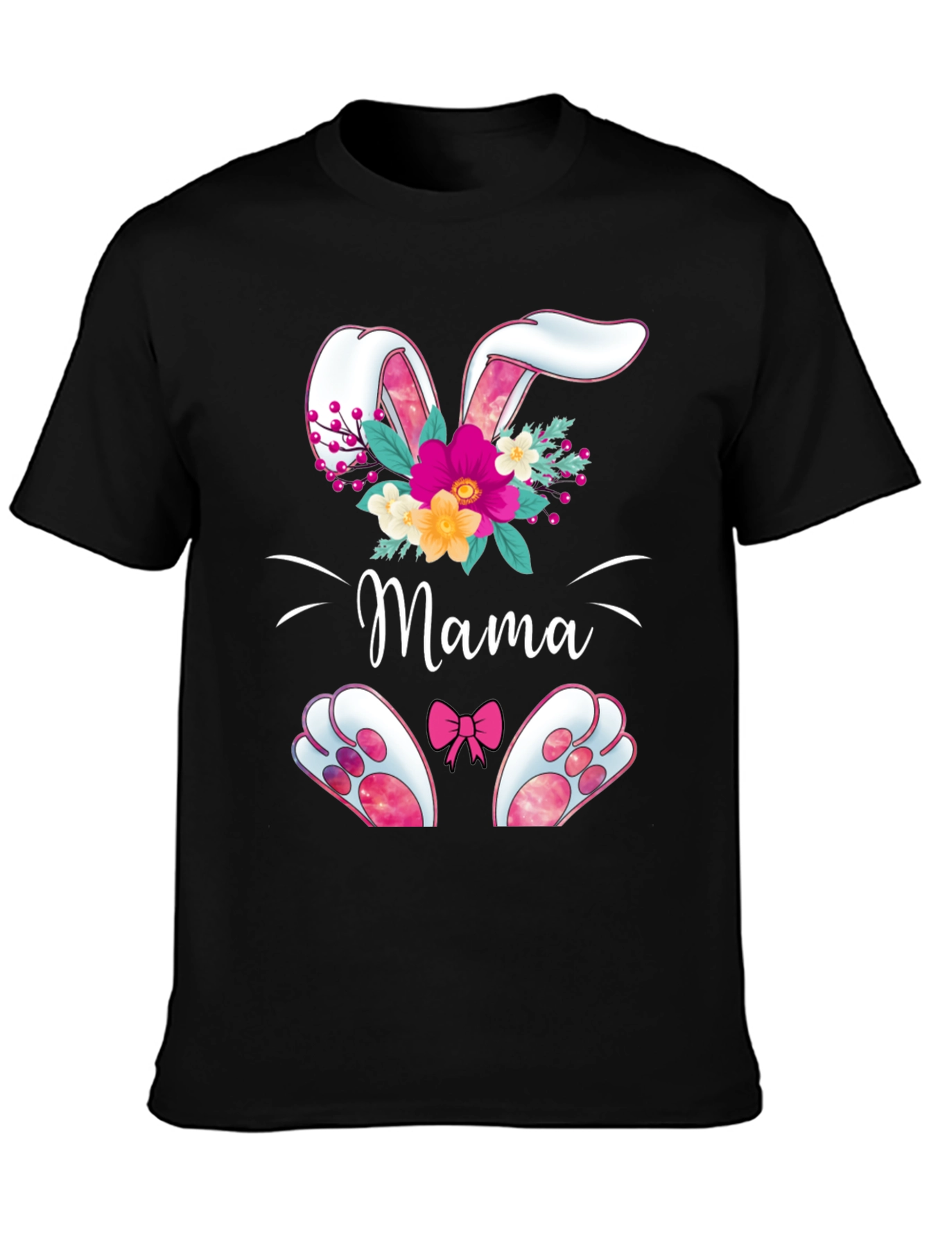 Mama Easter Bunny T-Shirt - Floral Bunny Design