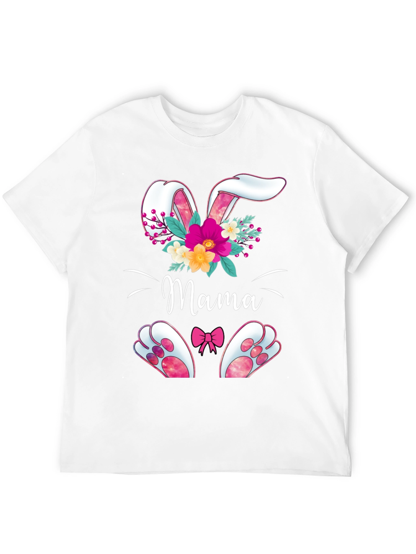 Mama Easter Bunny T-Shirt - Floral Bunny Design