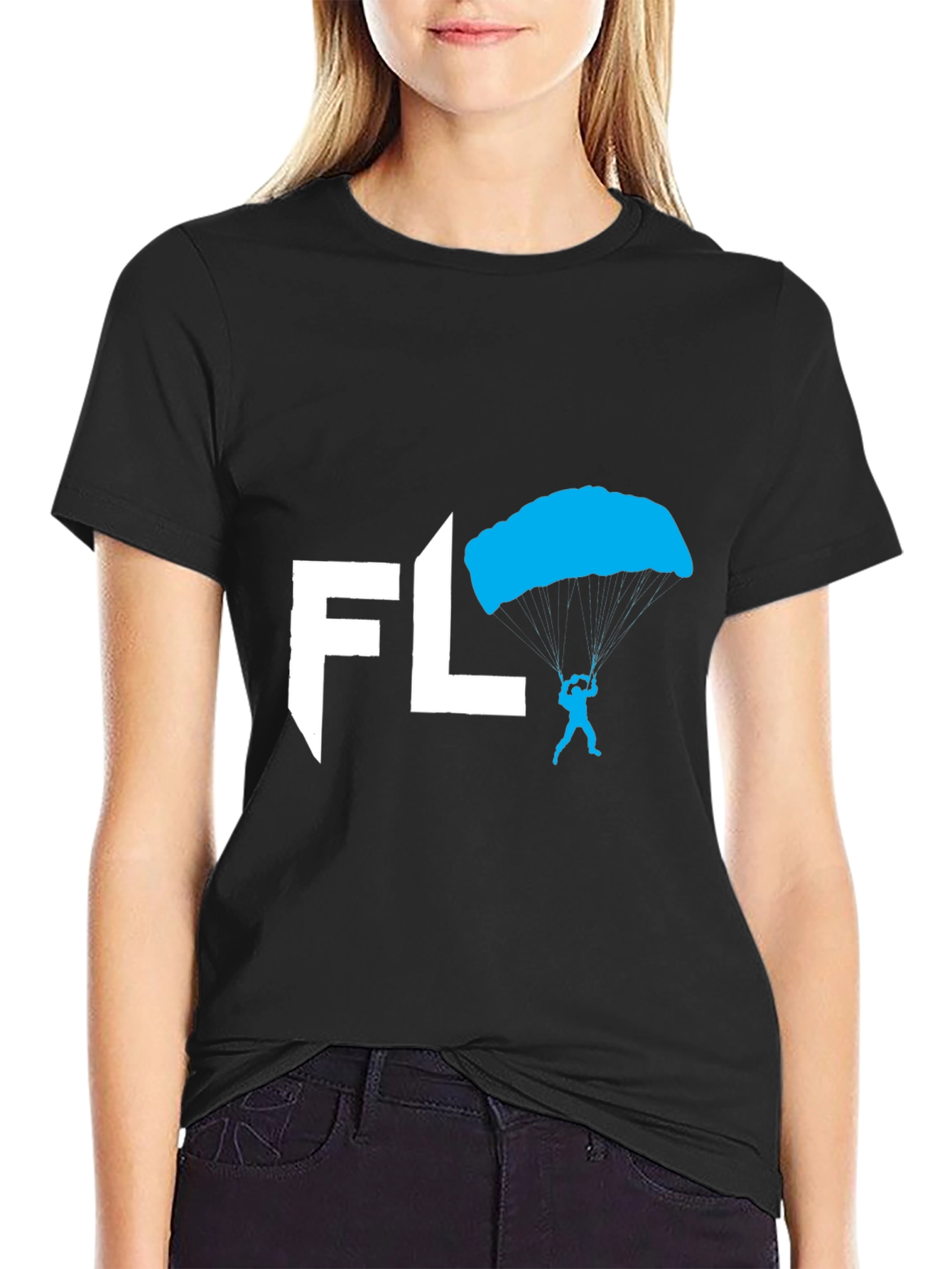 Skydiving FL T-Shirt - Black Cotton Tee