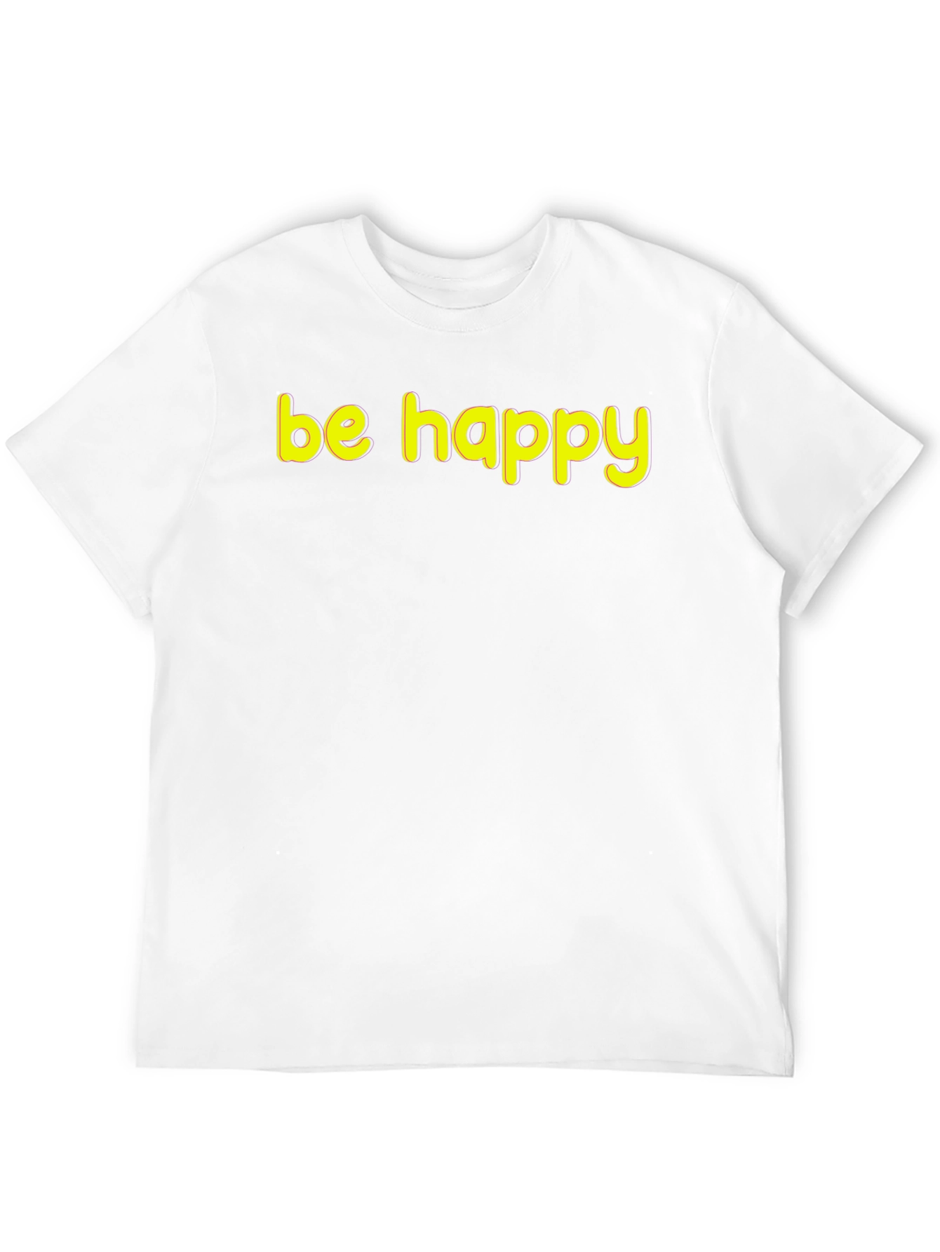 Be Happy Graphic Tee - Black Cotton T-Shirt