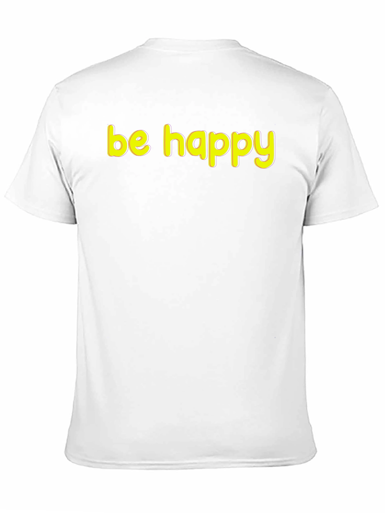 Be Happy Graphic Tee - Black Cotton T-Shirt