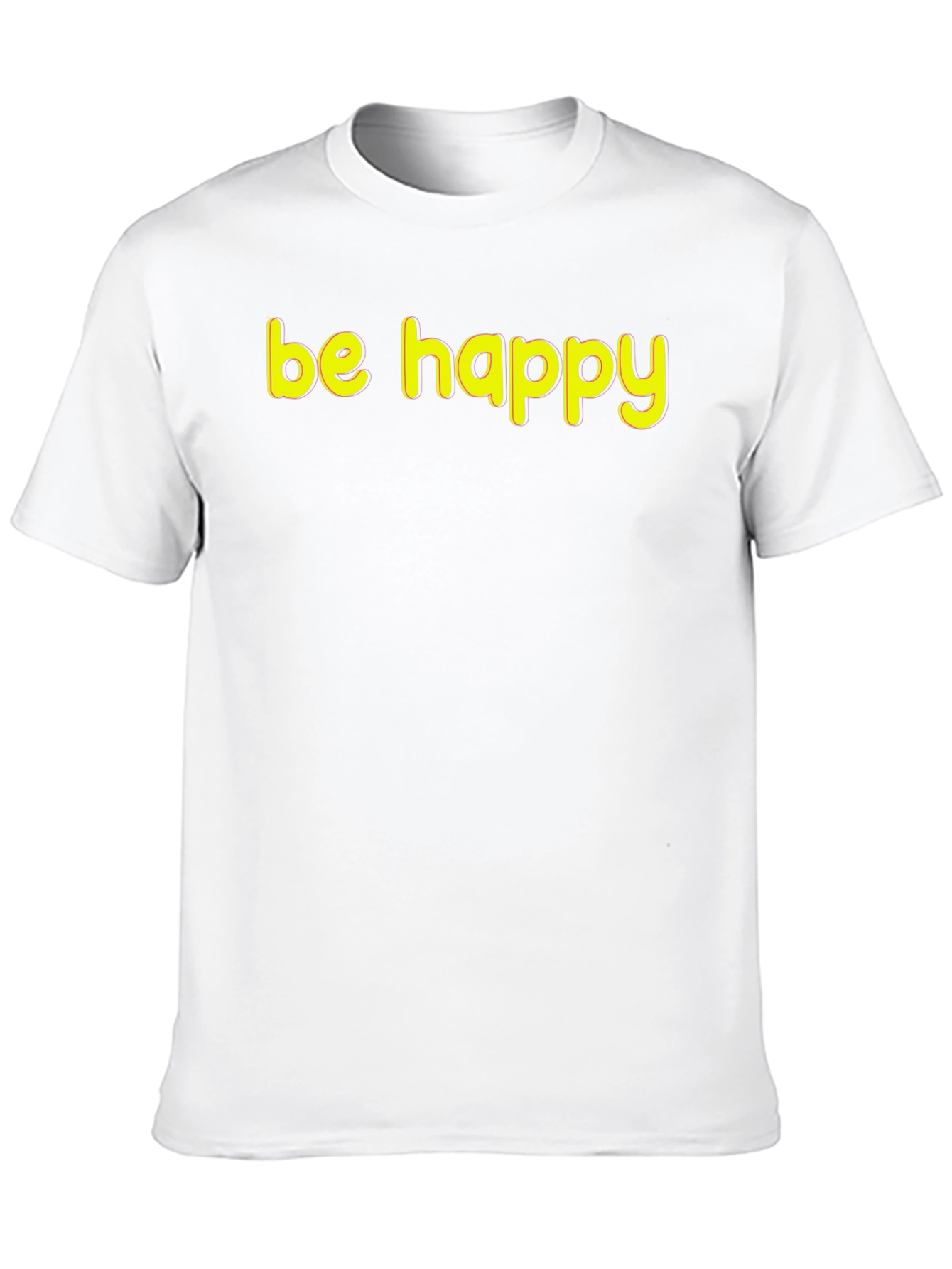 Be Happy Graphic Tee - Black Cotton T-Shirt