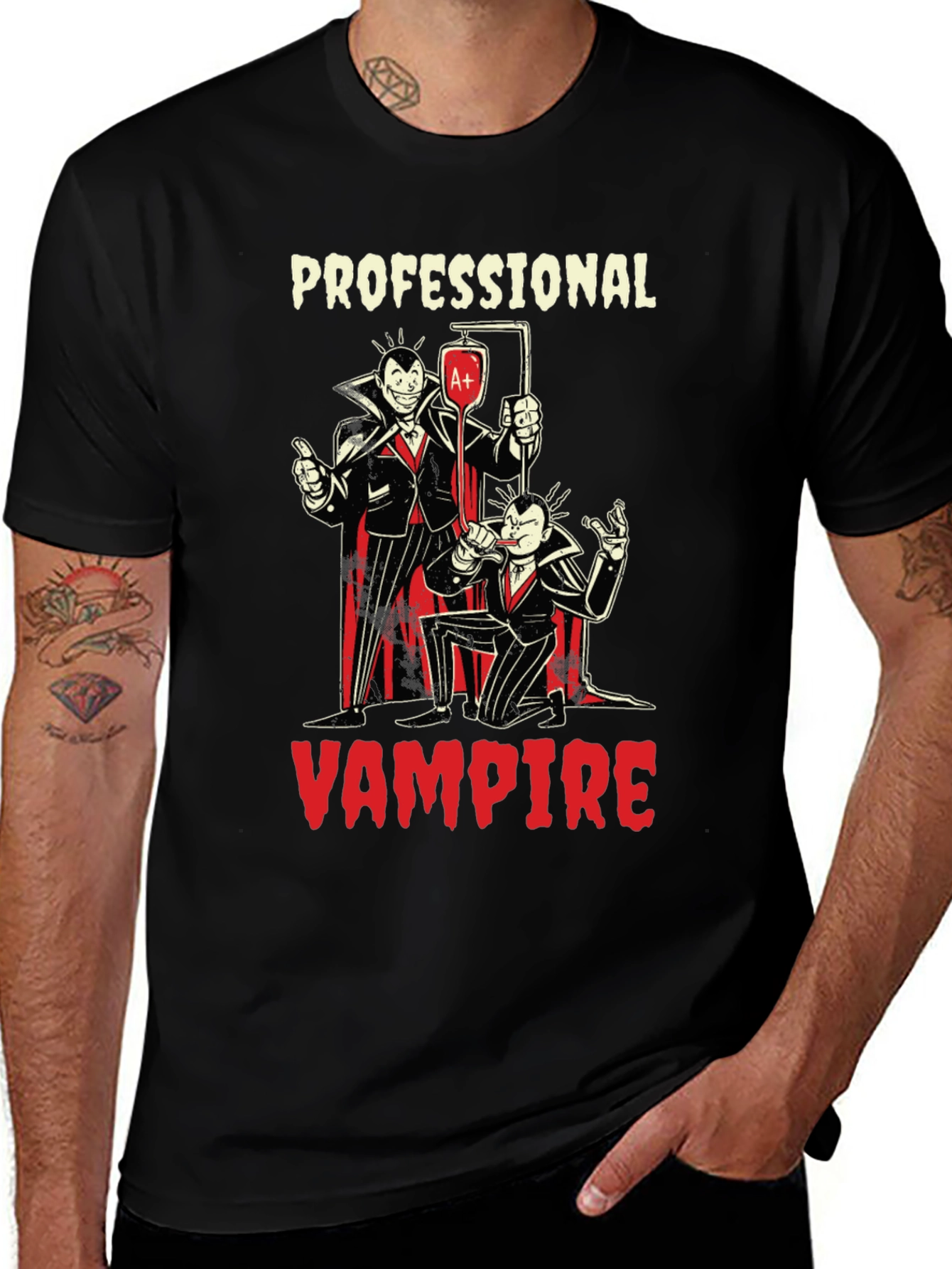 Professional Vampire Graphic T-Shirt - Novelty Tee