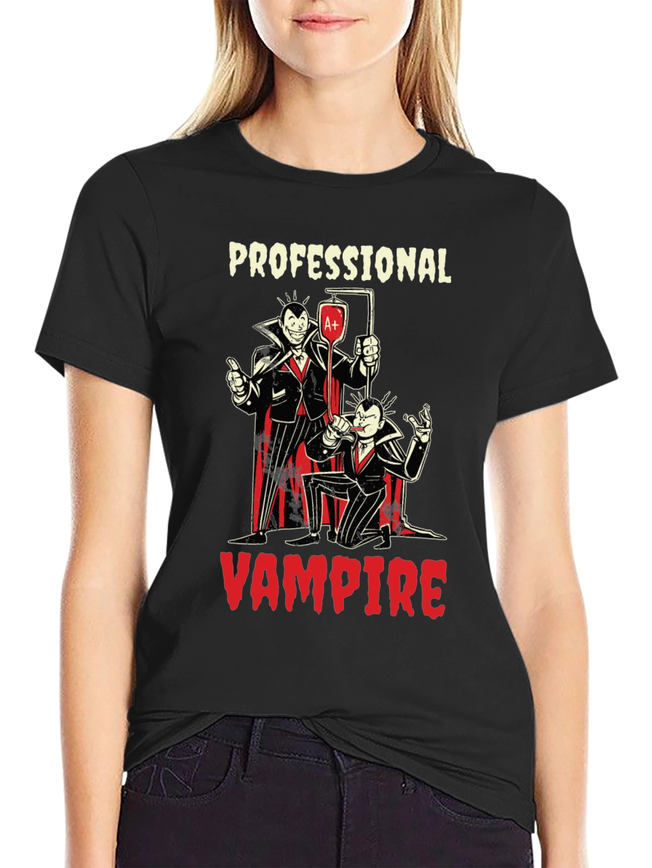 Professional Vampire Graphic T-Shirt - Novelty Tee