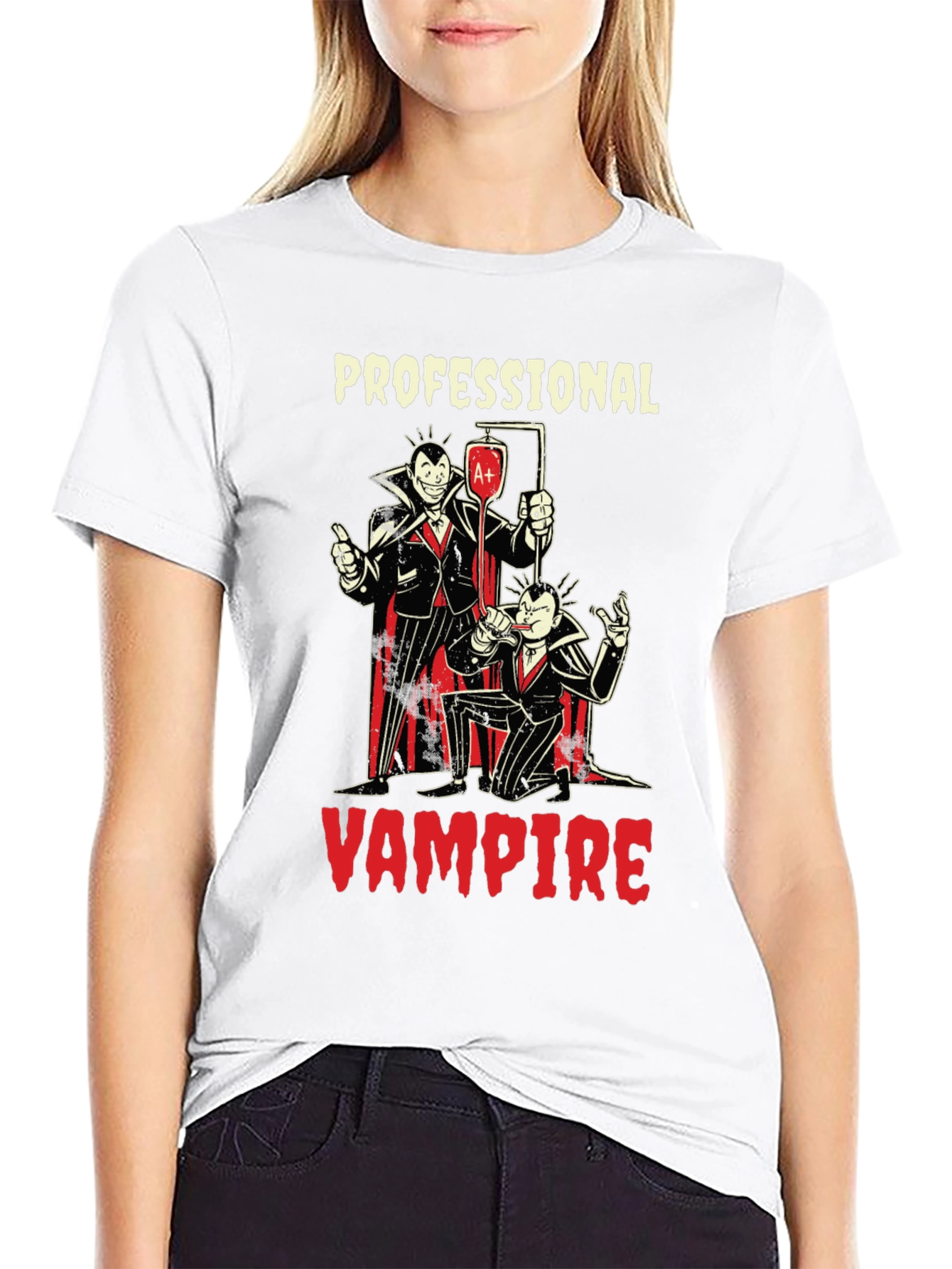 Professional Vampire Graphic T-Shirt - Novelty Tee