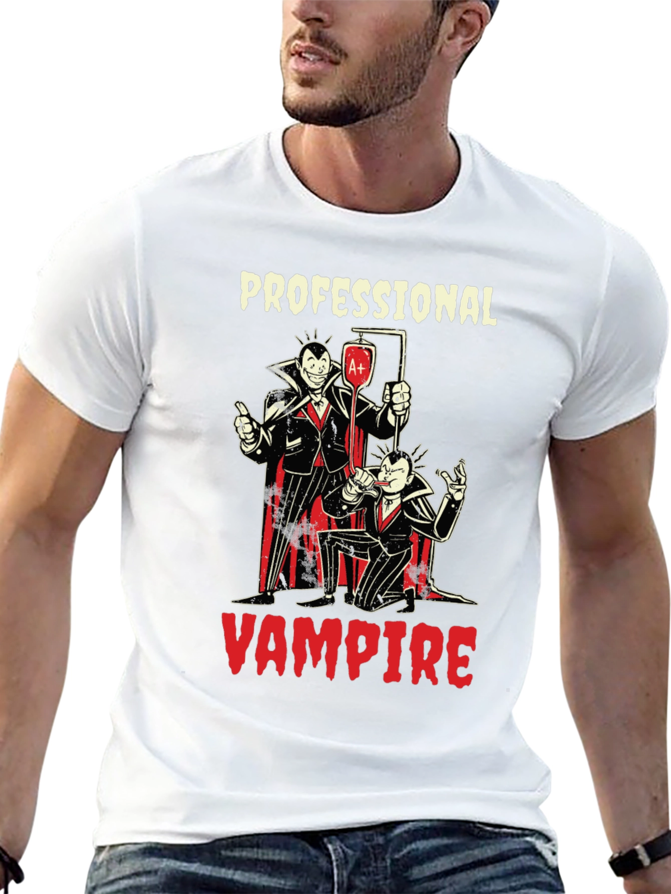 Professional Vampire Graphic T-Shirt - Novelty Tee
