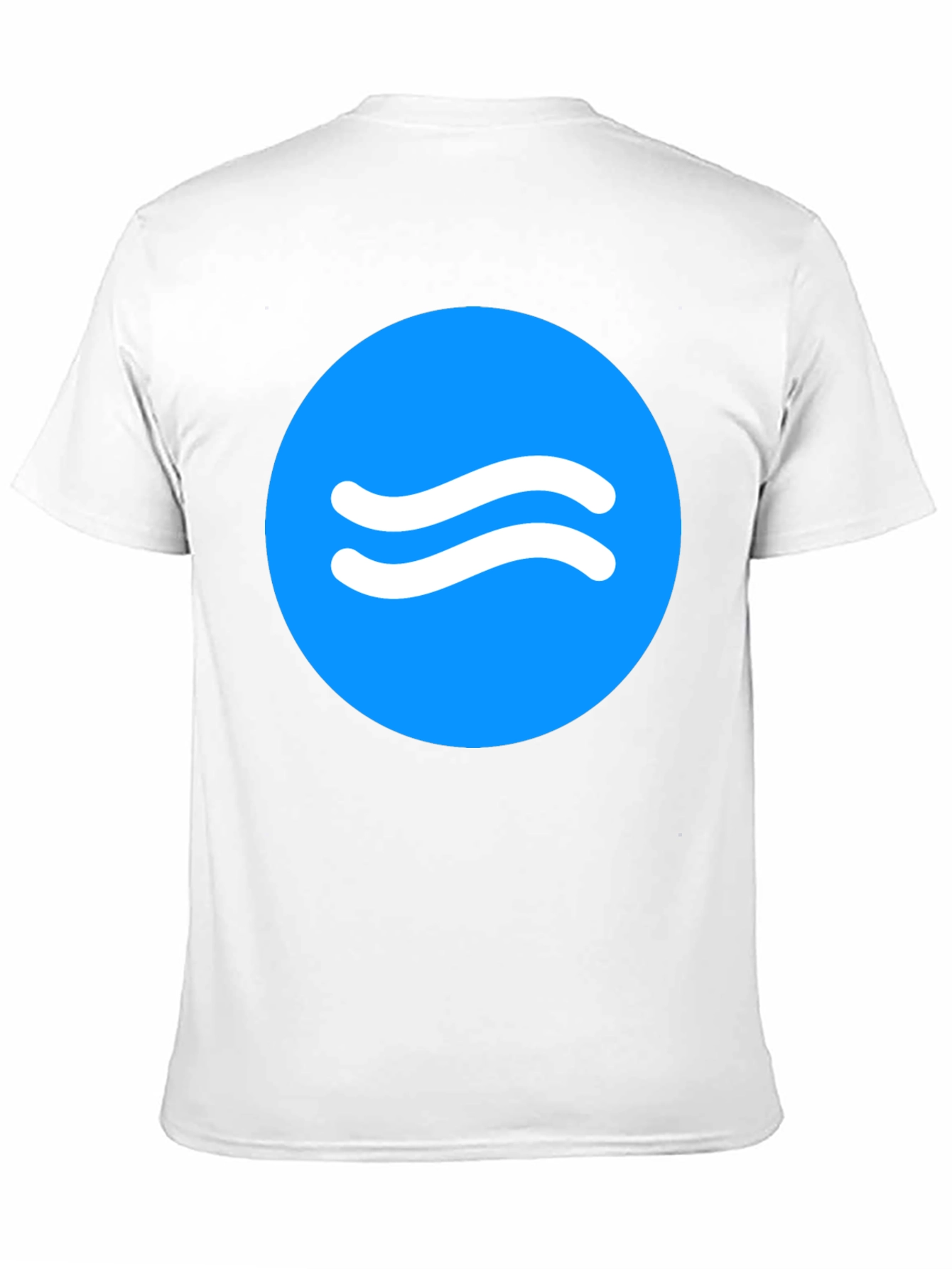 Trendy Black Tee with Blue Wave Circle Design