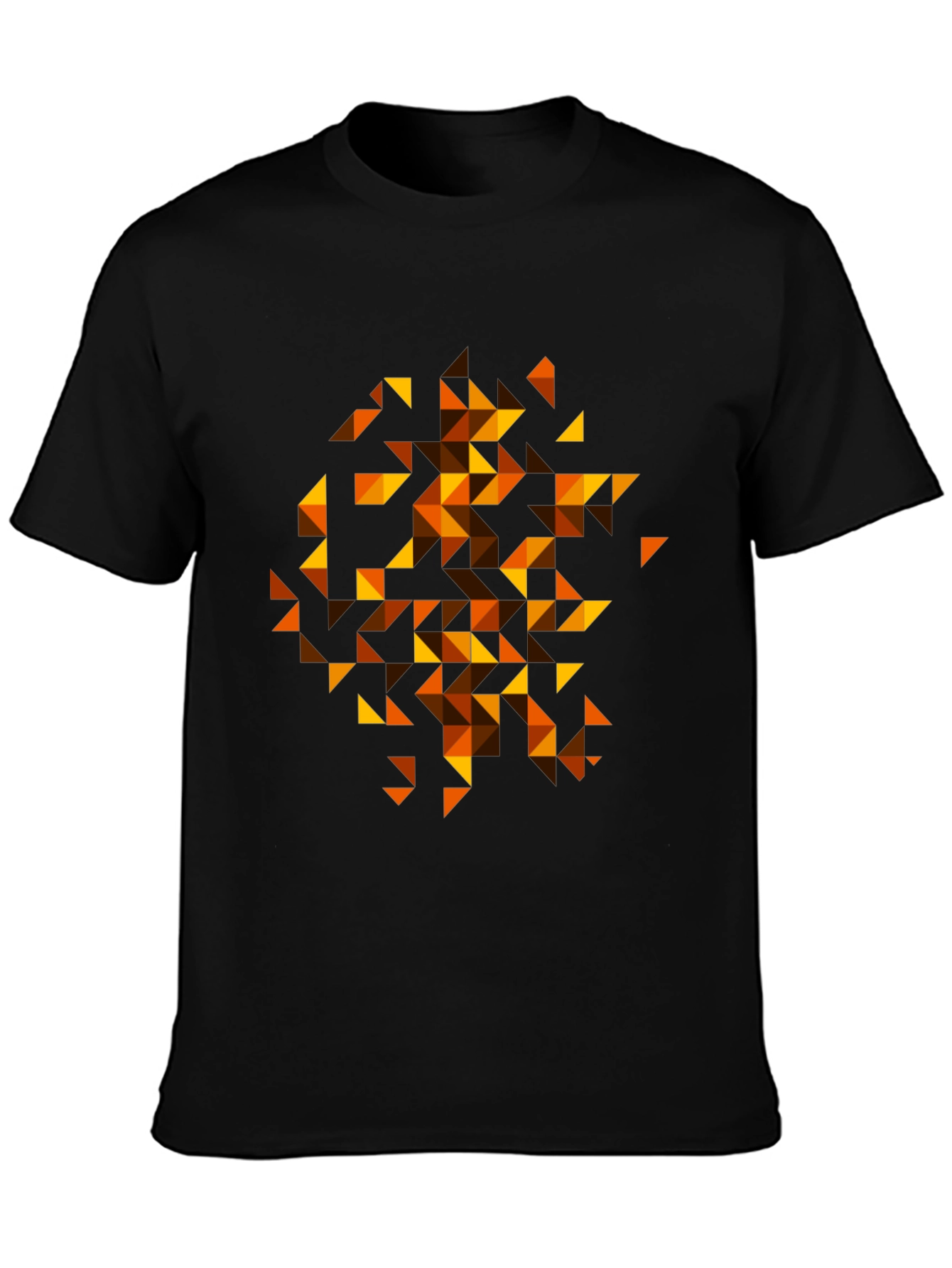 Geometric Triangle Pattern Tee - Black