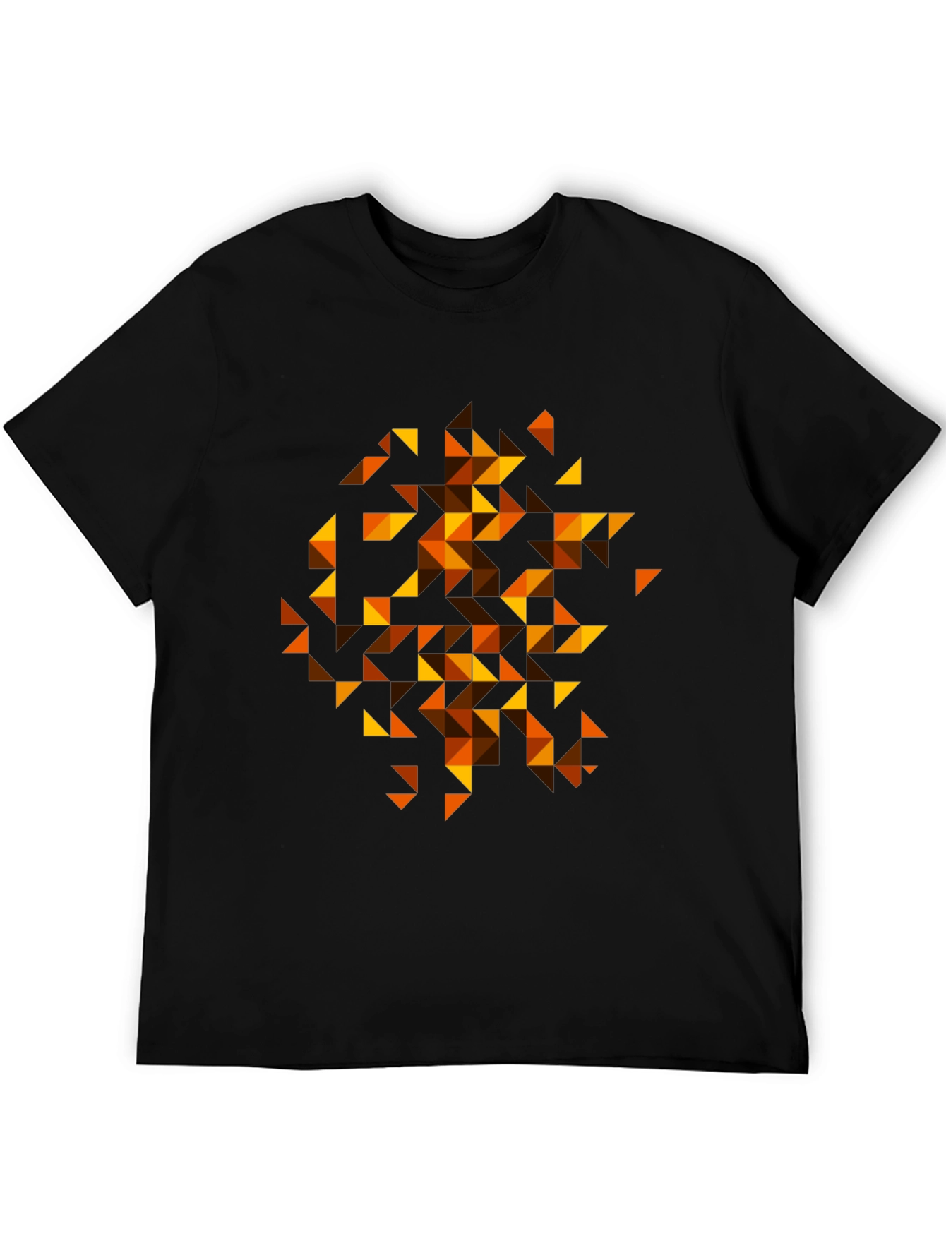 Geometric Triangle Pattern Tee - Black