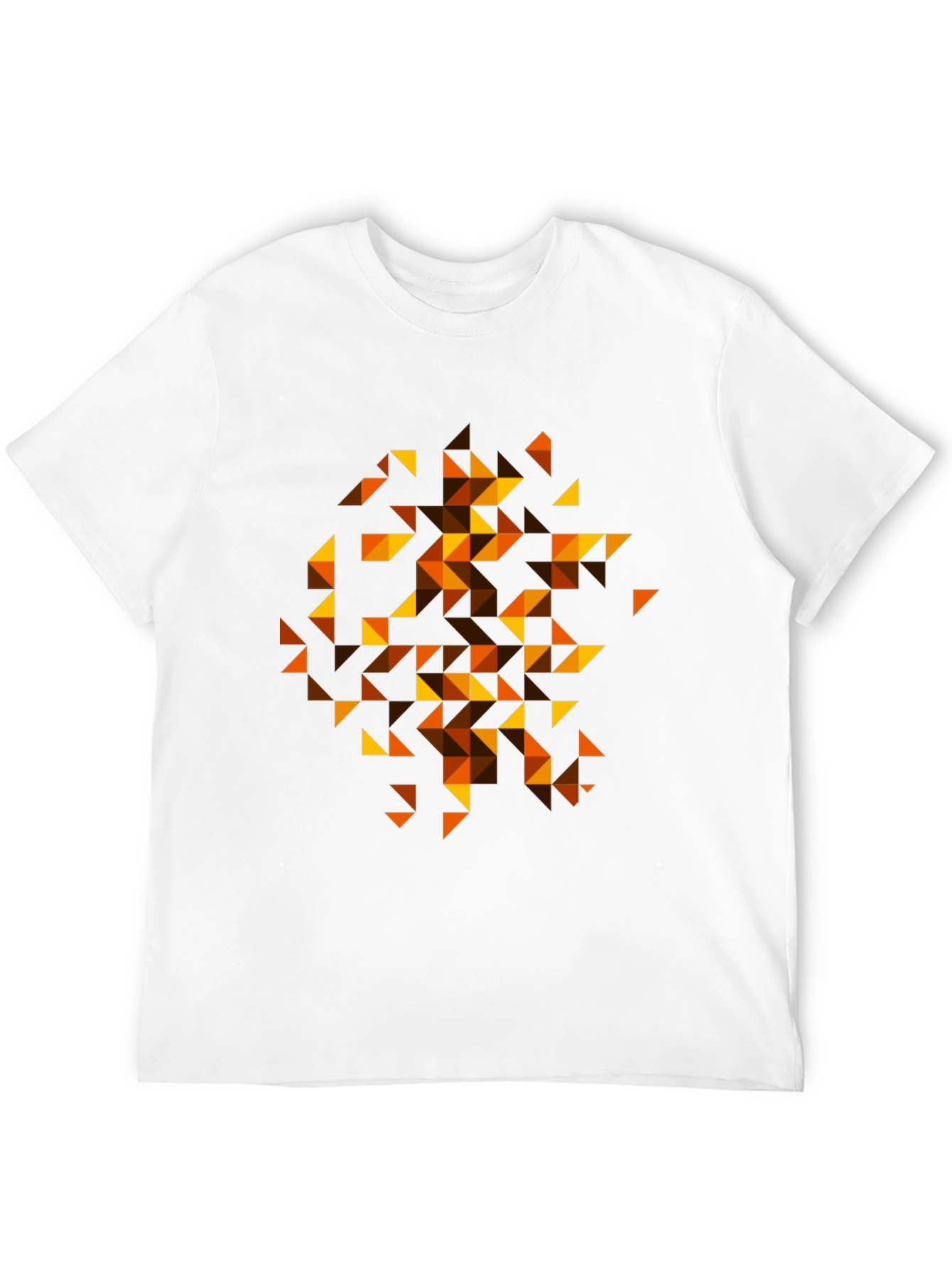 Geometric Triangle Pattern Tee - Black