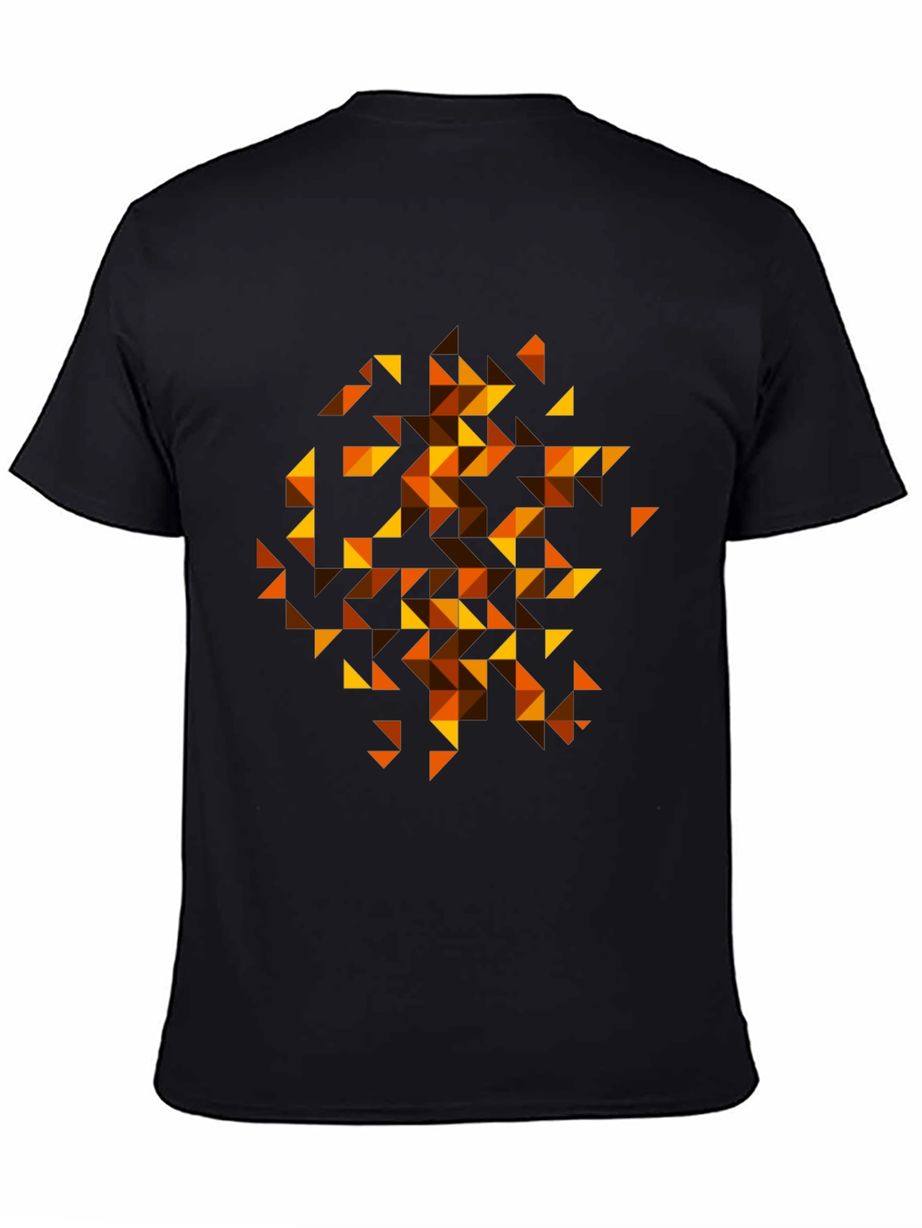 Geometric Triangle Pattern Tee - Black