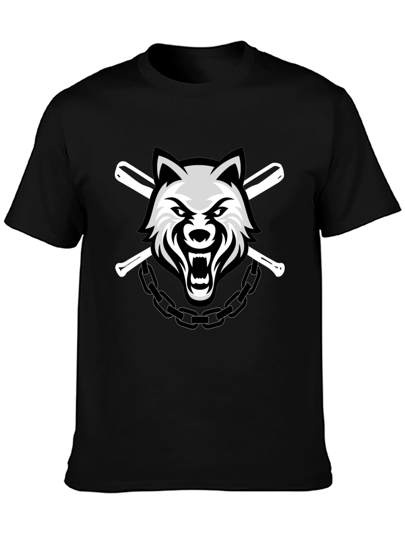 Wolf Graphic Print Crew Neck T-Shirt
