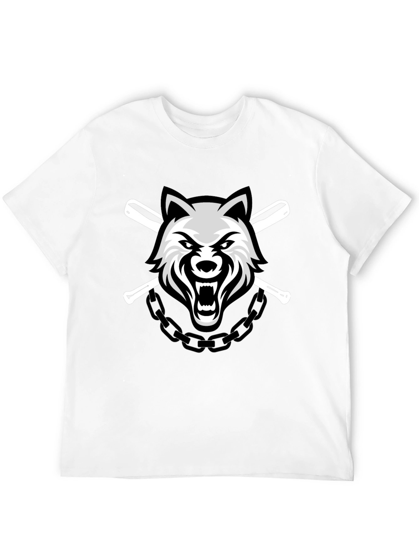 Wolf Graphic Print Crew Neck T-Shirt