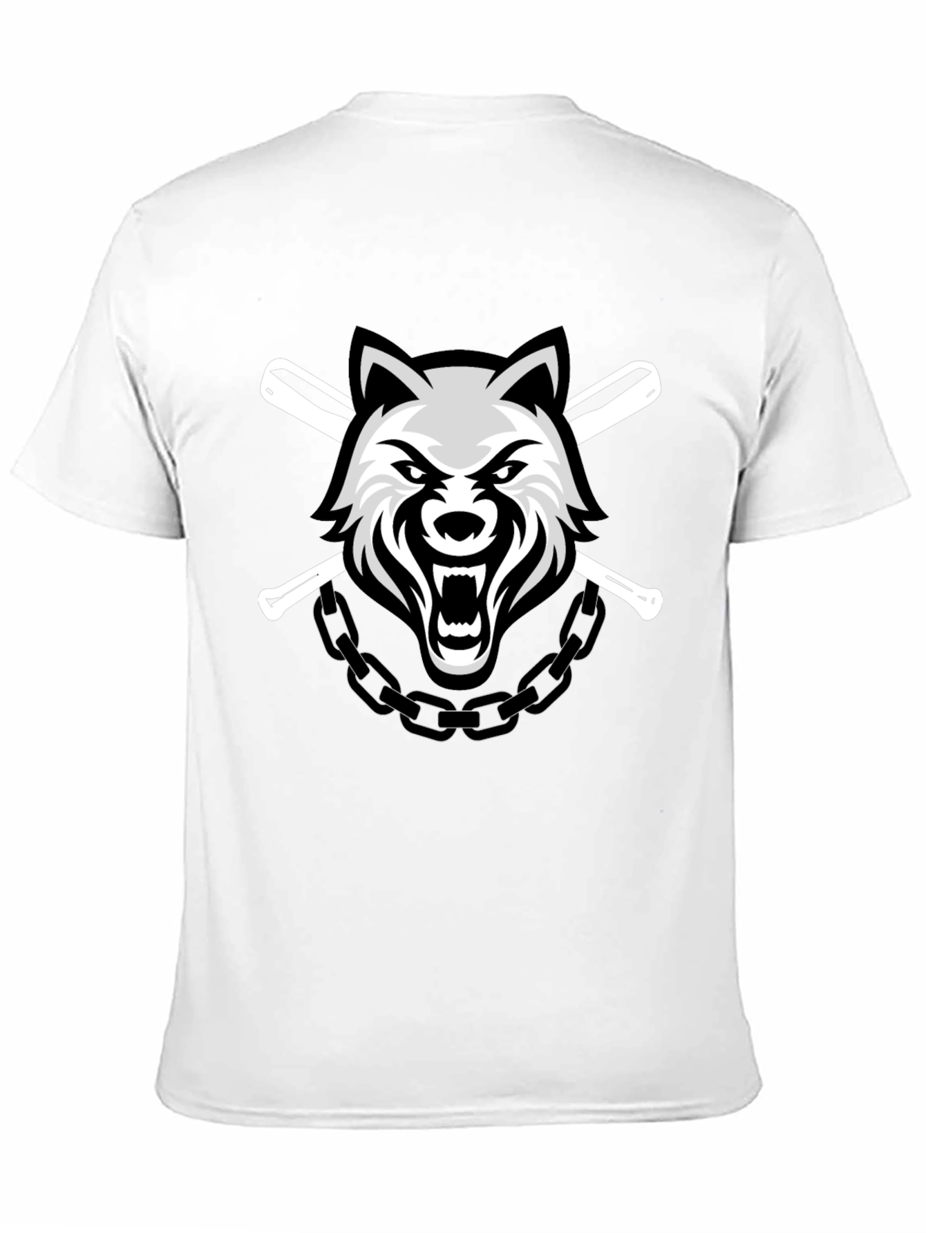 Wolf Graphic Print Crew Neck T-Shirt