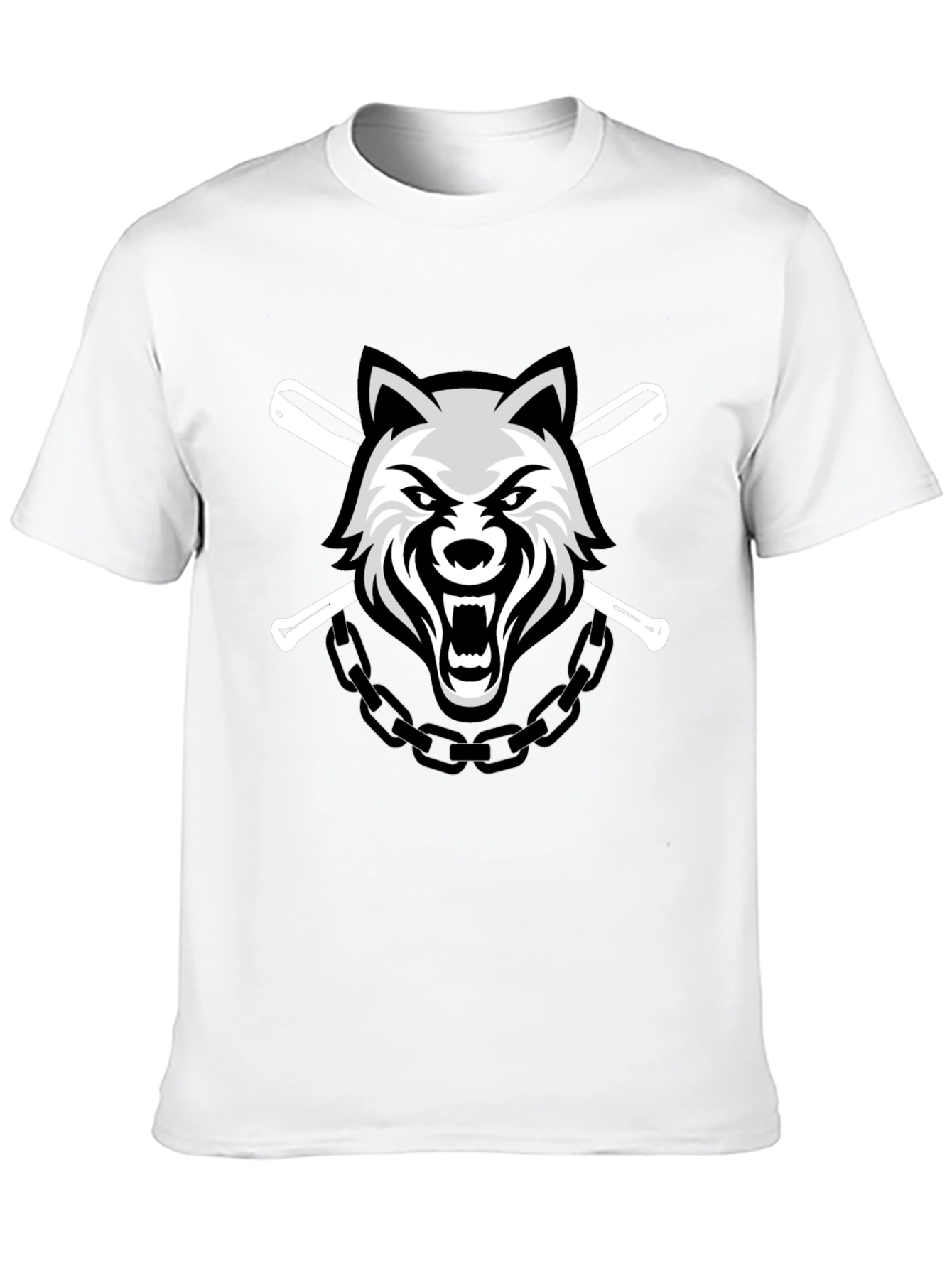 Wolf Graphic Print Crew Neck T-Shirt