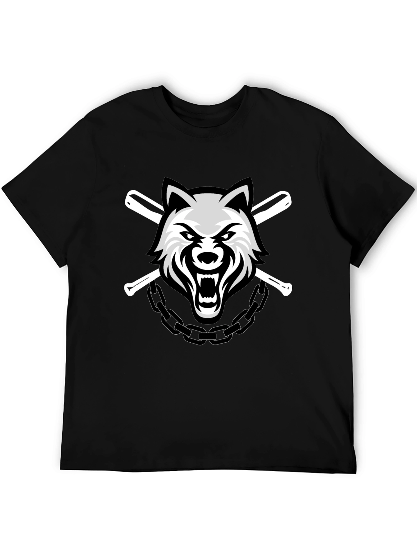 Wolf Graphic Print Crew Neck T-Shirt