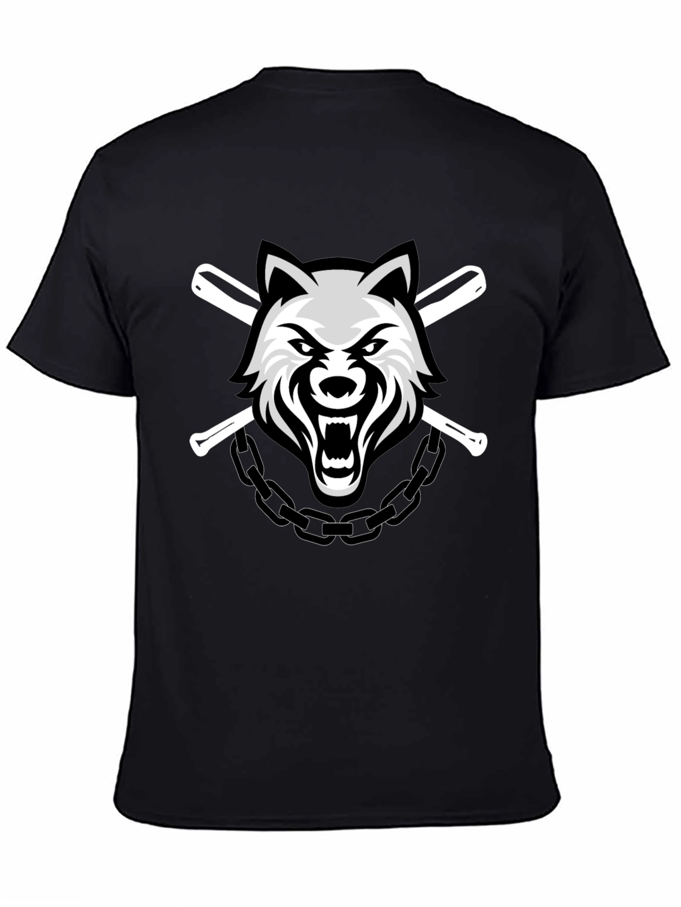 Wolf Graphic Print Crew Neck T-Shirt