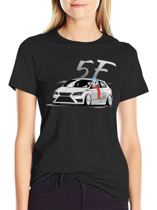 5F Car Skeleton T-Shirt - Black Cotton Tee