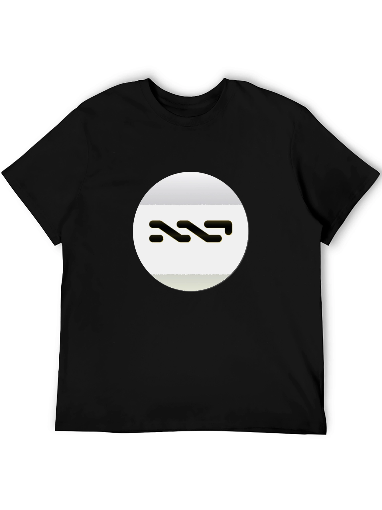 Abstract Wave Design Black T-Shirt