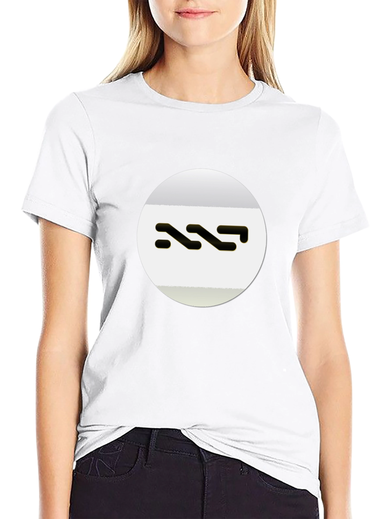 Abstract Wave Design Black T-Shirt