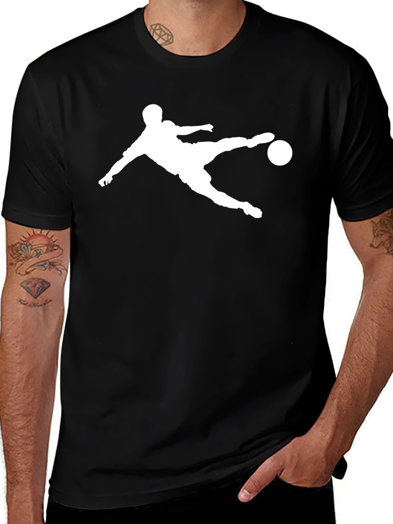 Soccer Kick Graphic T-Shirt - Black