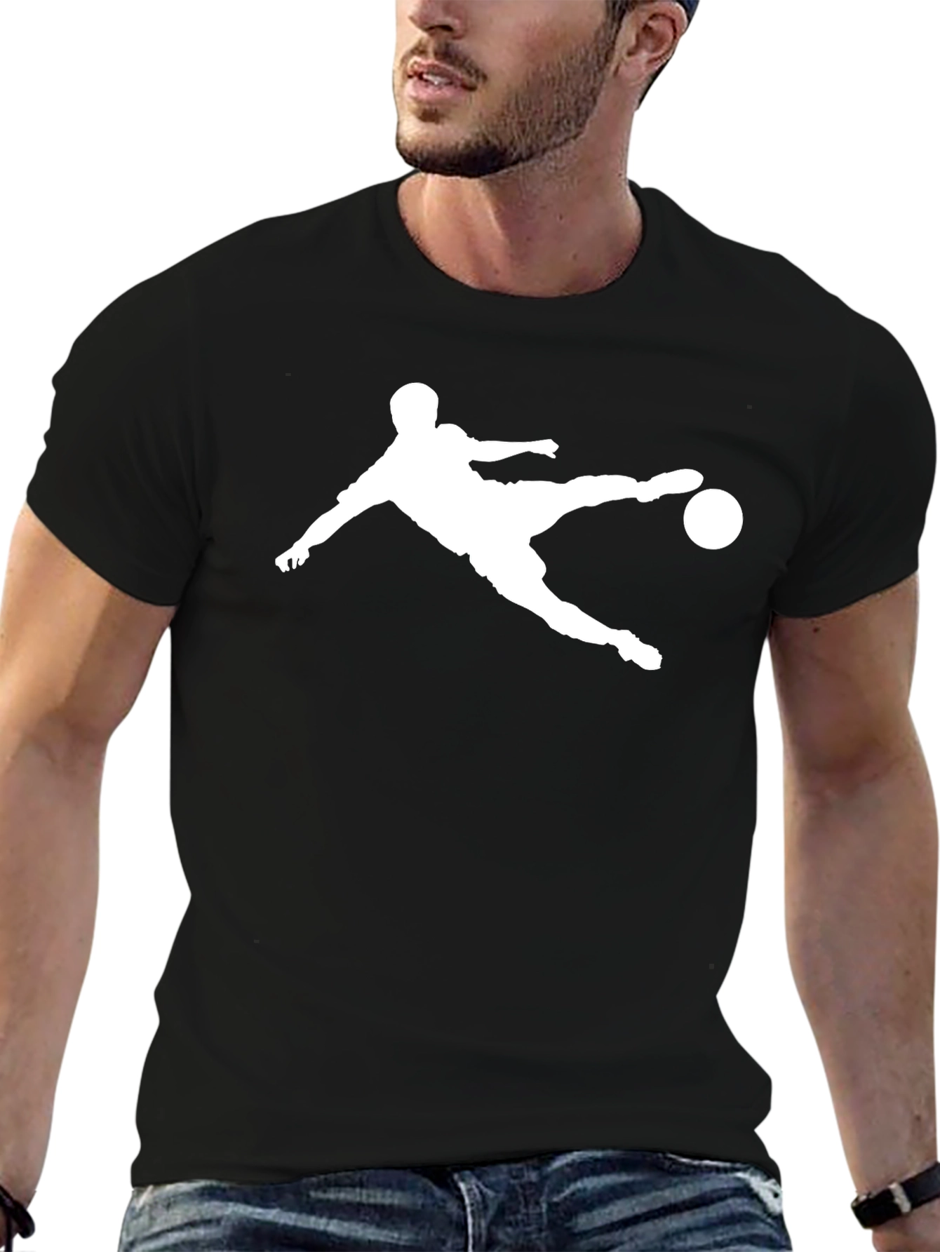 Soccer Kick Graphic T-Shirt - Black