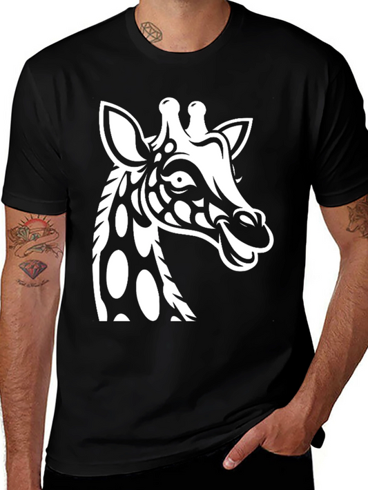 Giraffe Graphic Tee - Stylish Black Cotton T-Shirt