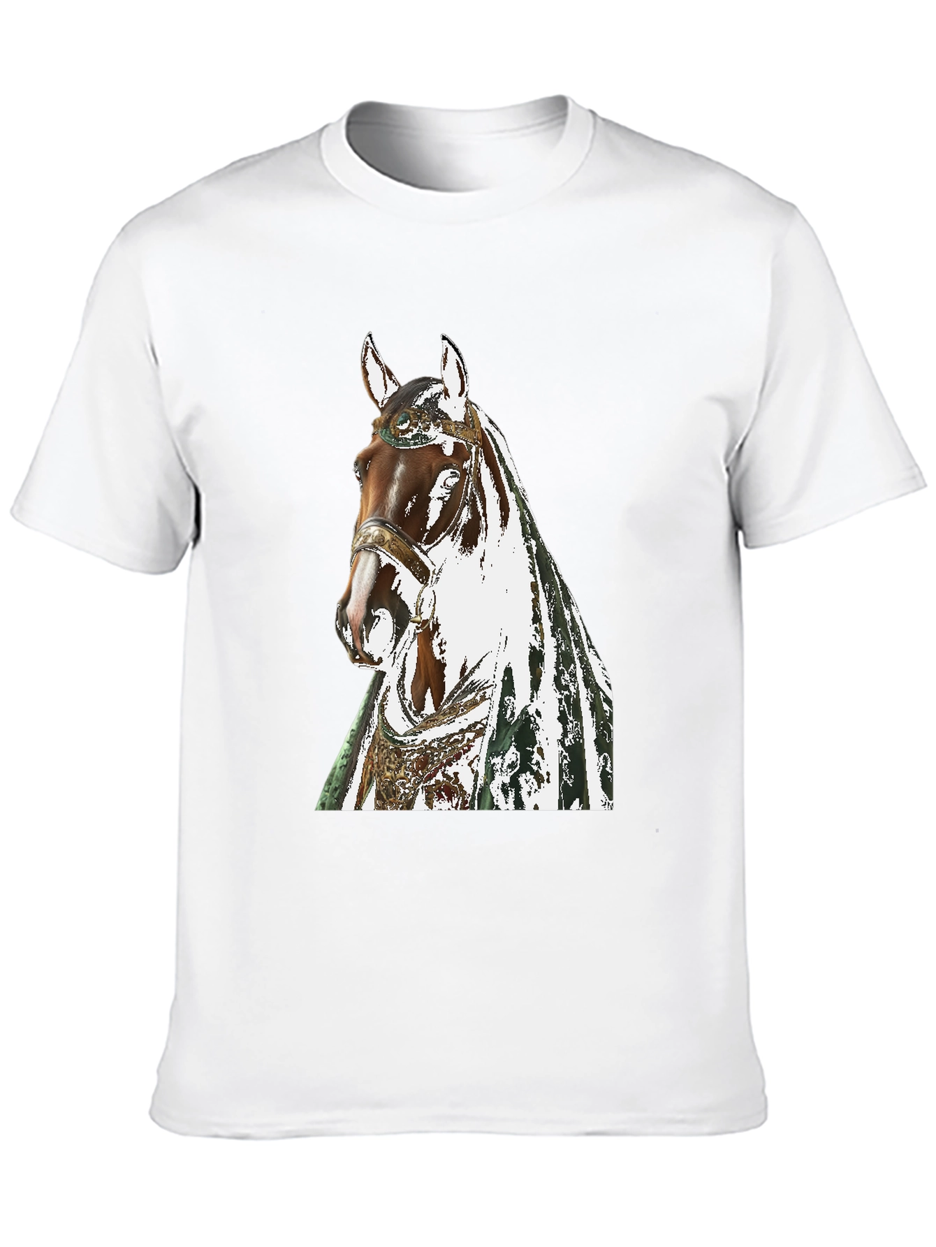 Horse Graphic Tee - Black Cotton T-Shirt