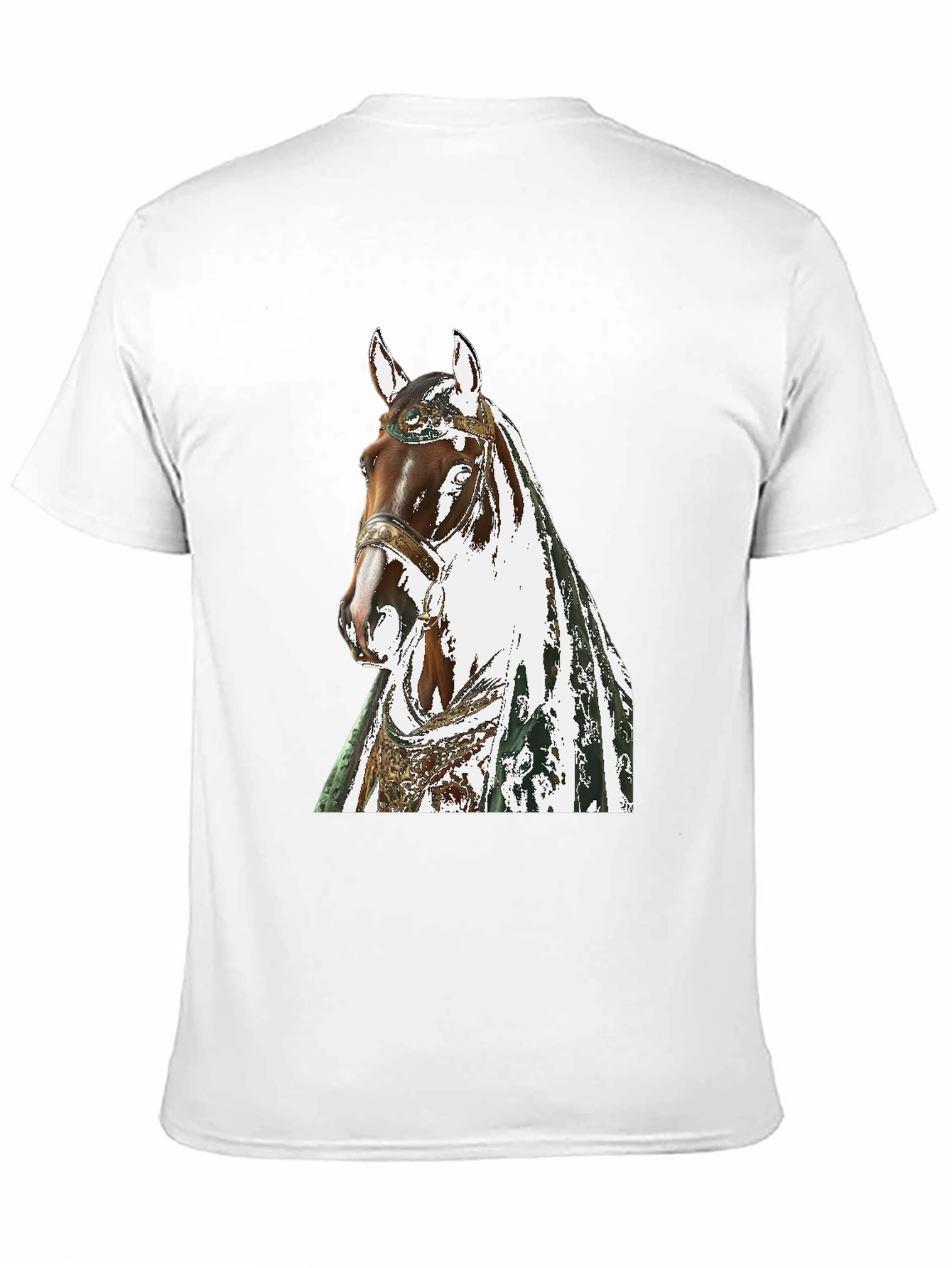 Horse Graphic Tee - Black Cotton T-Shirt
