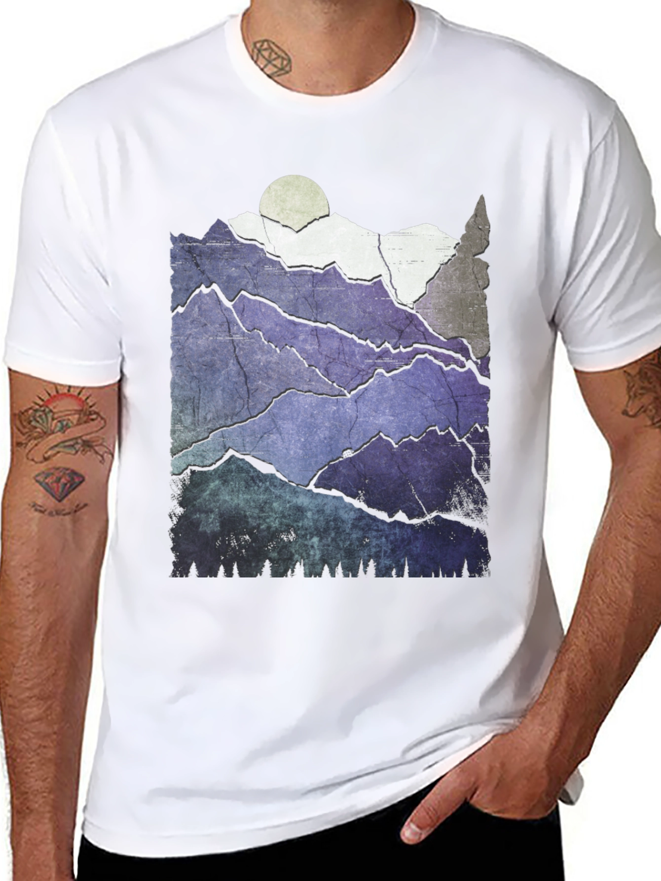 Mountain Range Graphic Tee - Nature Inspired Design