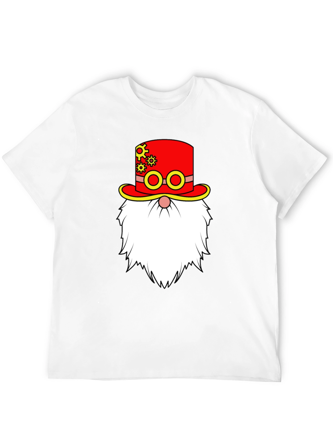 Steampunk Gnome Graphic Tee - Black Cotton T-Shirt