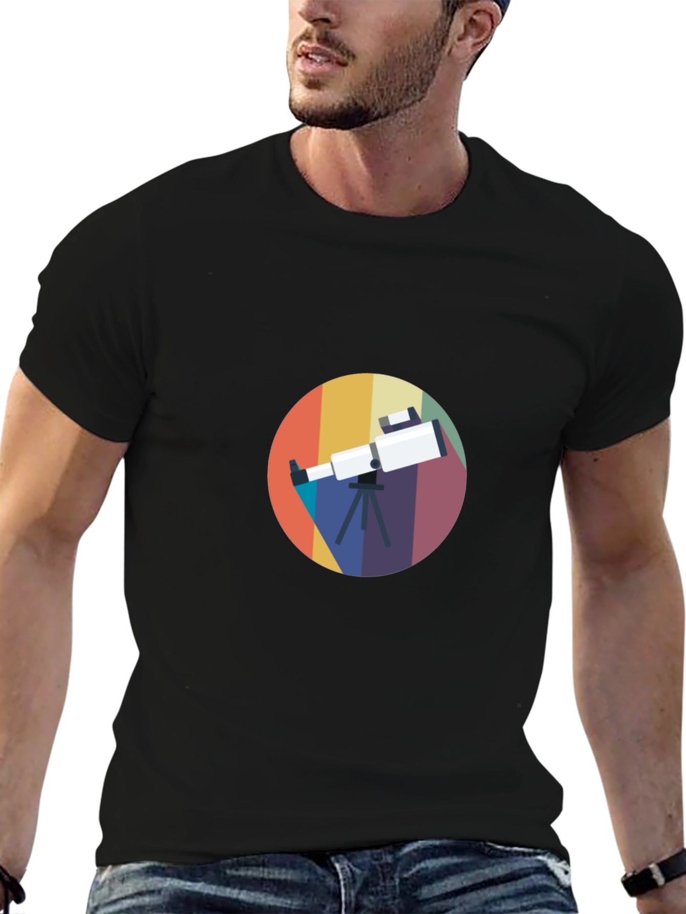 Telescope Graphic Tee - Space Exploration Shirt